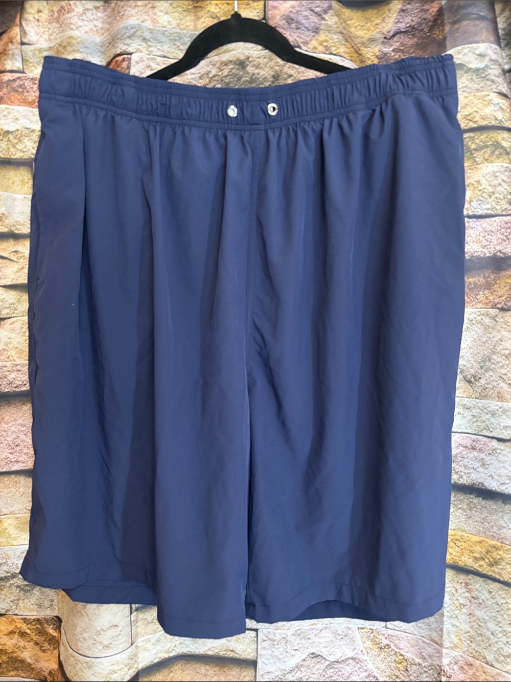 Men's Navy Swim Trunks - Classic Solid Swim Shorts